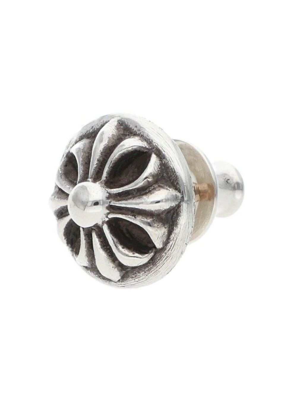 Chrome Hearts Stud Crsbll Cross Ball Silver Earrings